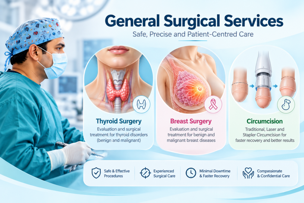 General surgical care illustration