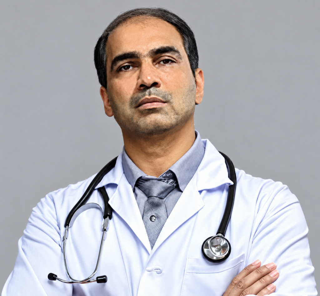 Portrait of Dr Abhinandan Jadhav, consultant surgeon in Mumbai